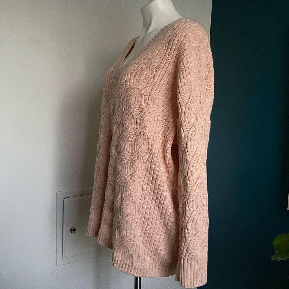 Calvin Klein Pink Knit V Neck Sweater - Picture 8 of 10